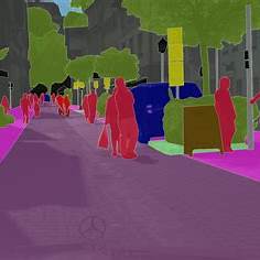 Cityscapes dataset segmentation example 3